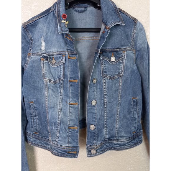 Aeropostale Denim womens size 7 Jacket blue color - Picture 2 of 8